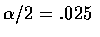 $\alpha/2=.025$