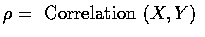 $\rho=\mbox{ Correlation }(X,Y)$